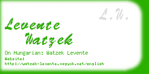 levente watzek business card